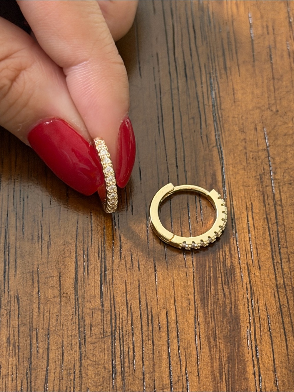 Zara Gold Pavé Crystal Huggie Hoop Earrings